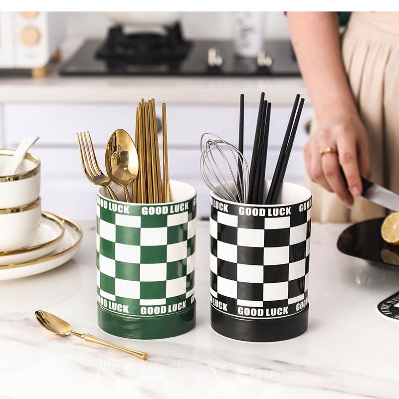 Chopstick Rest Ceramic - Органайзер De Cocina, черно-белая шахматная доска,